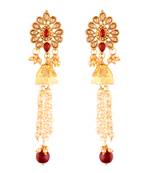 Traditional Gold Plated Kundan & Pearl Earrings For Women