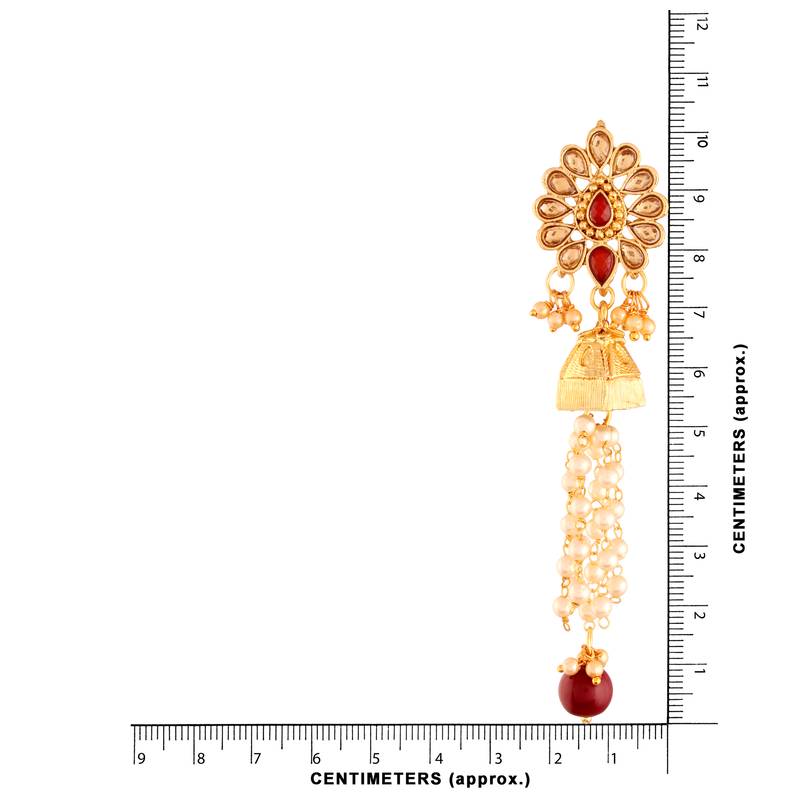 Traditional Gold Plated Kundan & Pearl Earrings For Women