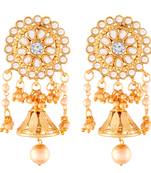 Traditional Gold Plated Kundan & Pearl Jhumki Earrings For Women