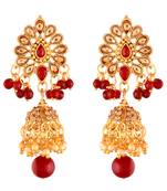 Traditional Gold Plated Kundan & Pearl Jhumki Earrings For Women