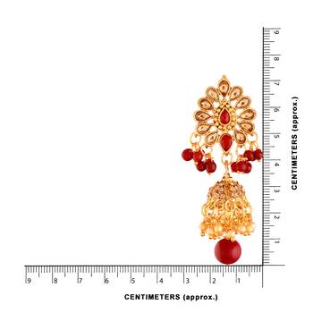 Traditional Gold Plated Kundan & Pearl Jhumki Earrings For Women 3