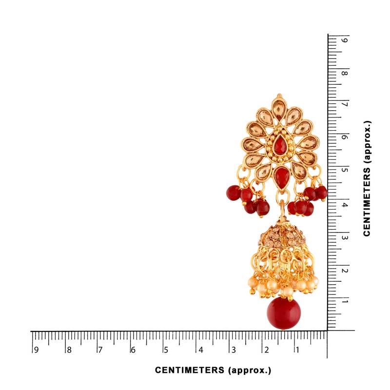 Traditional Gold Plated Kundan & Pearl Jhumki Earrings For Women