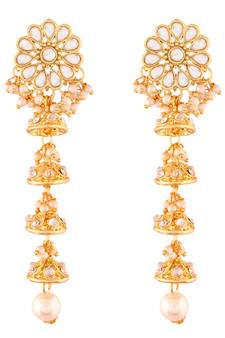 Traditional Gold Plated Kundan & Pearl Earrings For Women
