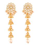 Traditional Gold Plated Kundan & Pearl Earrings For Women