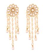 Traditional Gold Plated Kundan & Pearl Earrings For Women