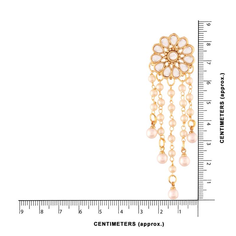 Traditional Gold Plated Kundan & Pearl Earrings For Women