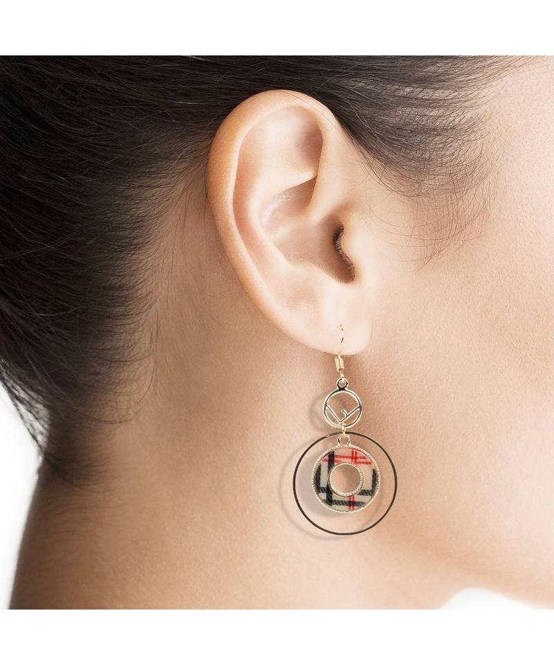 Gold Plated Multi-Colour Party Wear Drop Earrings For Women