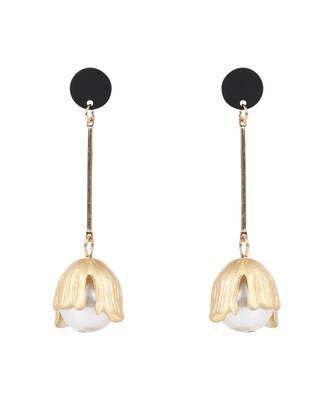 Gold Plated Fancy Pearl Drop Earrings For Women 1