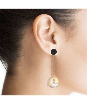 Gold Plated Fancy Pearl Drop Earrings For Women 2