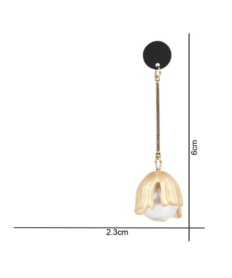 Gold Plated Fancy Pearl Drop Earrings For Women