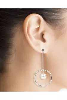 Silver Plated Fancy Pearl Earrings For Women