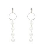 Silver Plated Fancy Pearl Dangle Earrings For Women