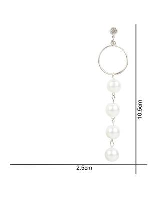 Silver Plated Fancy Pearl Dangle Earrings For Women 3
