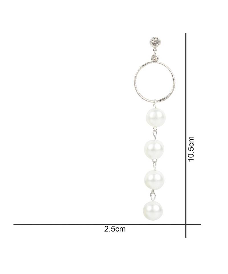 Silver Plated Fancy Pearl Dangle Earrings For Women