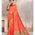 Orange Poly Silk Embroidered Designer Saree