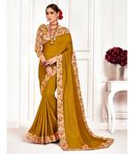 green Poly Silk Stone work with Big Border Fancy Designer Saree