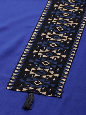 Women's Royal Blue Colour Solid Straight Rayon Kurta 4