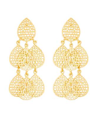 Gold Plated Matte Finish Earrings For Women 1