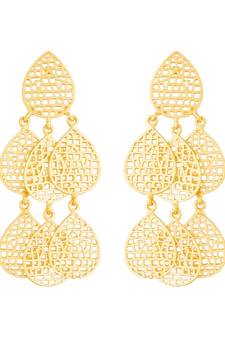 Gold Plated Matte Finish Earrings For Women