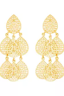 Gold Plated Matte Finish Earrings For Women
