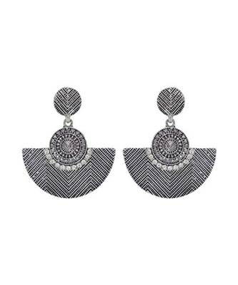 Oxidized Silver Chandbali Earrings For Women 1