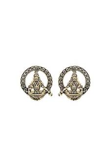 Oxidized Silver Goddess Earrings For Women