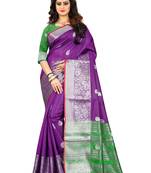 Purple Woven Jacquard Saree With Blouse