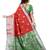 Red Woven Jacquard Saree With Blouse