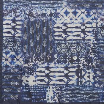 Blue Colored Digital Print Soft Chanderi Dupatta with Tassels 5