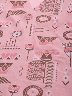 Women's Pink Colour Khadi Print Straight Polysilk Kurta 4