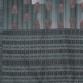 Black Colored Digital Print Soft Chanderi Dupatta with Tassels 5