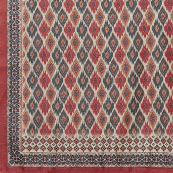 Maroon Colored Digital Print Soft Chanderi Dupatta with Tassels 5