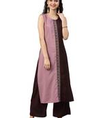 Women's Brown Colour Solid Straight Crepe Kurta