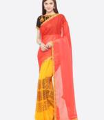 multicolor printed georgette saree with blouse