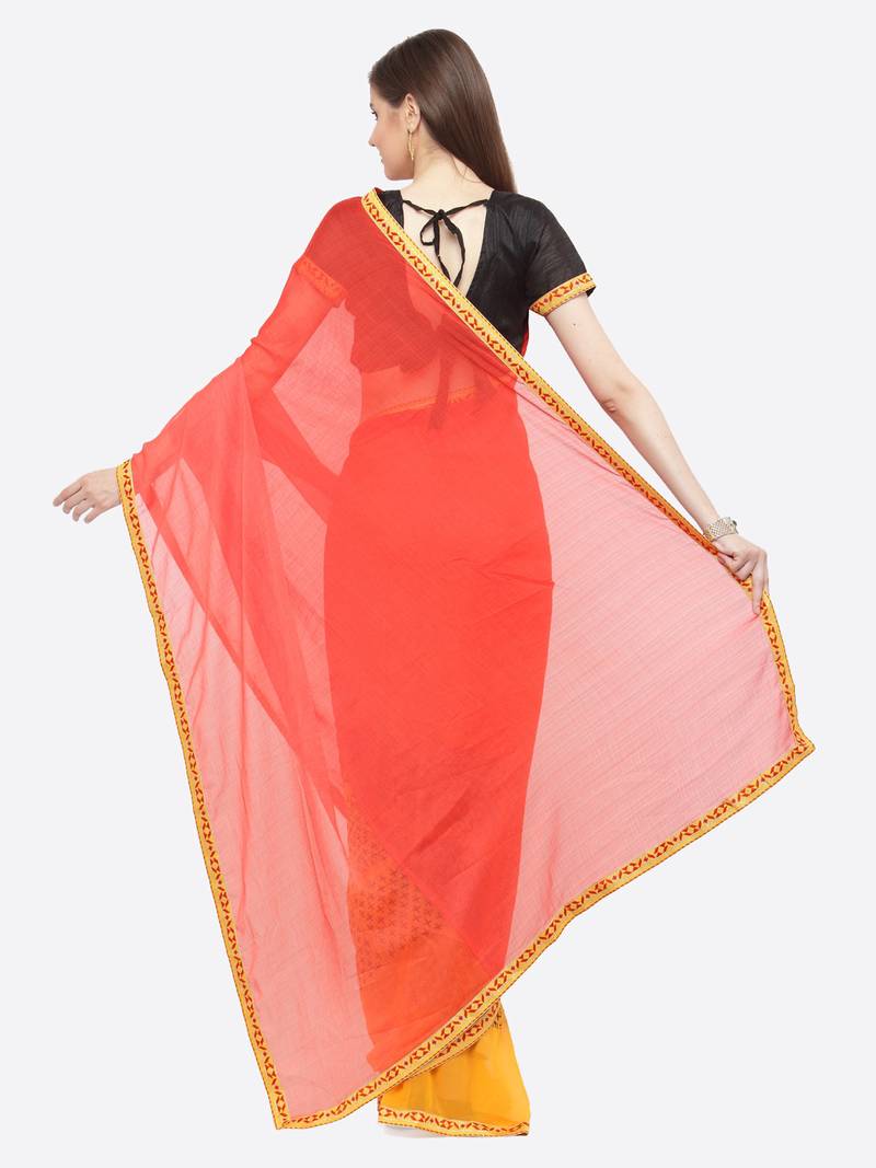 multicolor printed georgette saree with blouse