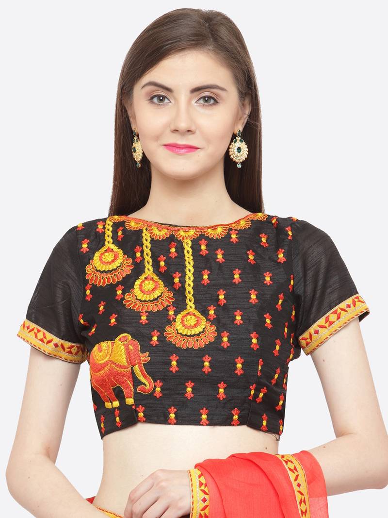 multicolor printed georgette saree with blouse
