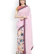 multicolor printed georgette saree with blouse
