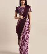 multicolor printed georgette saree with blouse