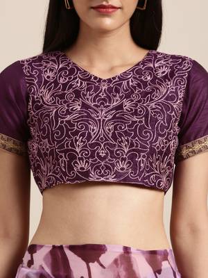multicolor printed georgette saree with blouse 3
