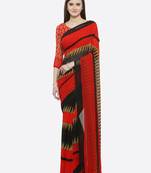 multicolor printed georgette saree with blouse
