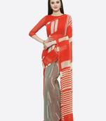 multicolor printed georgette saree with blouse