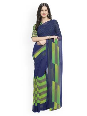 multicolor printed georgette saree with blouse 1