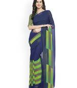 multicolor printed georgette saree with blouse