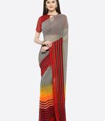 multicolor printed georgette saree with blouse