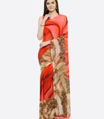 multicolor printed georgette saree with blouse