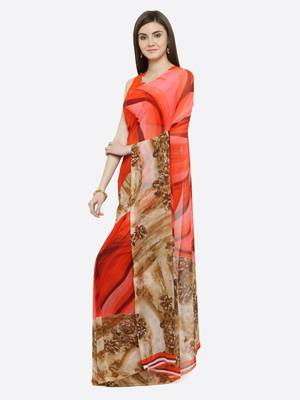 multicolor printed georgette saree with blouse 3