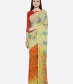 multicolor printed georgette saree with blouse