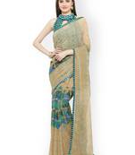 multicolor printed georgette saree with blouse