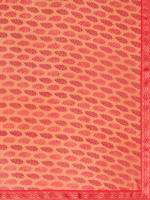 Red printed georgette saree with blouse 4