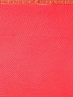 Red printed georgette saree with blouse 5